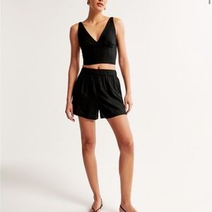 Abercrombie Linen Blend Pull On Short